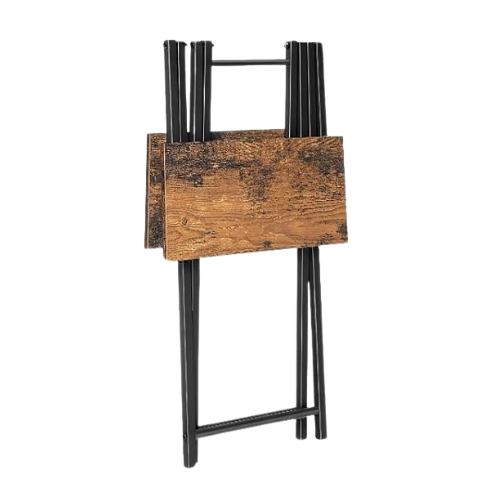Folding Wooden TV Tray Table – Portable Snack and Side Table for Small Spaces